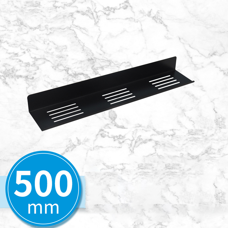 30-50cm Bathroom Shelf Stainless Steel Wall-Mounted Faucet Mirror Front Shelves Punch-free Cosmetic Storage Shelf Accessories: 50 black
