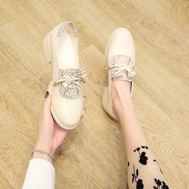 Enkele Schoenen Vrouwen En Najaar 3Cm Hoge Hakken Dikke Hakken Vrouwen Schoenen Populaire Schoenen casual Schoenen