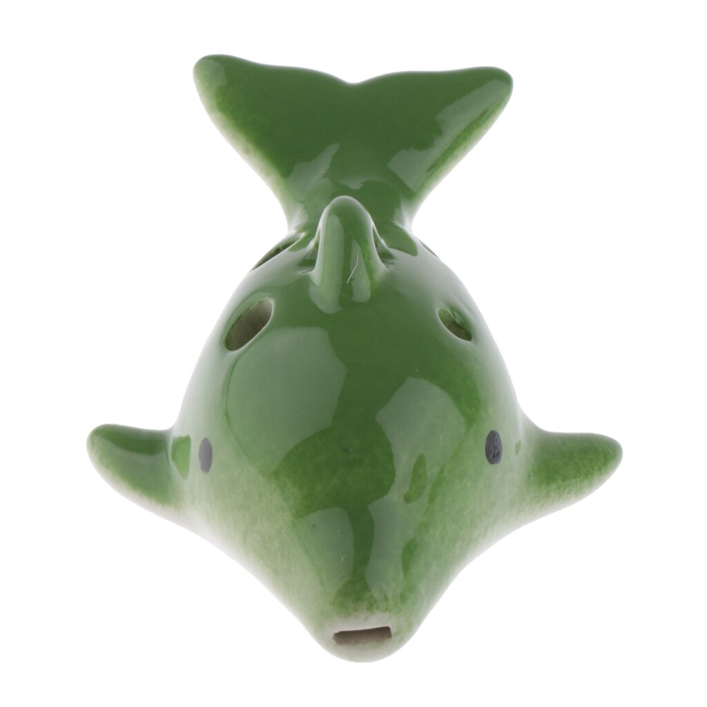 Juego de 6 agujeros con forma de delfín para niños, Musical artesanal, Alto Ocarina, para principiantes: Green