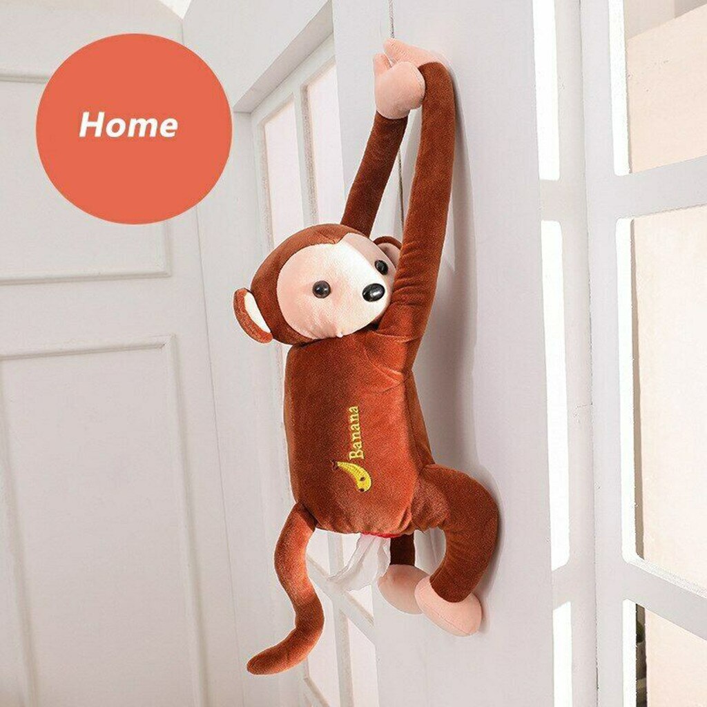 Tissue Box Cartoon Monkey Paper Napkin Tissue Boxes For Car Bathroom Hanging Style Napkin Paper Box Organization 20#27