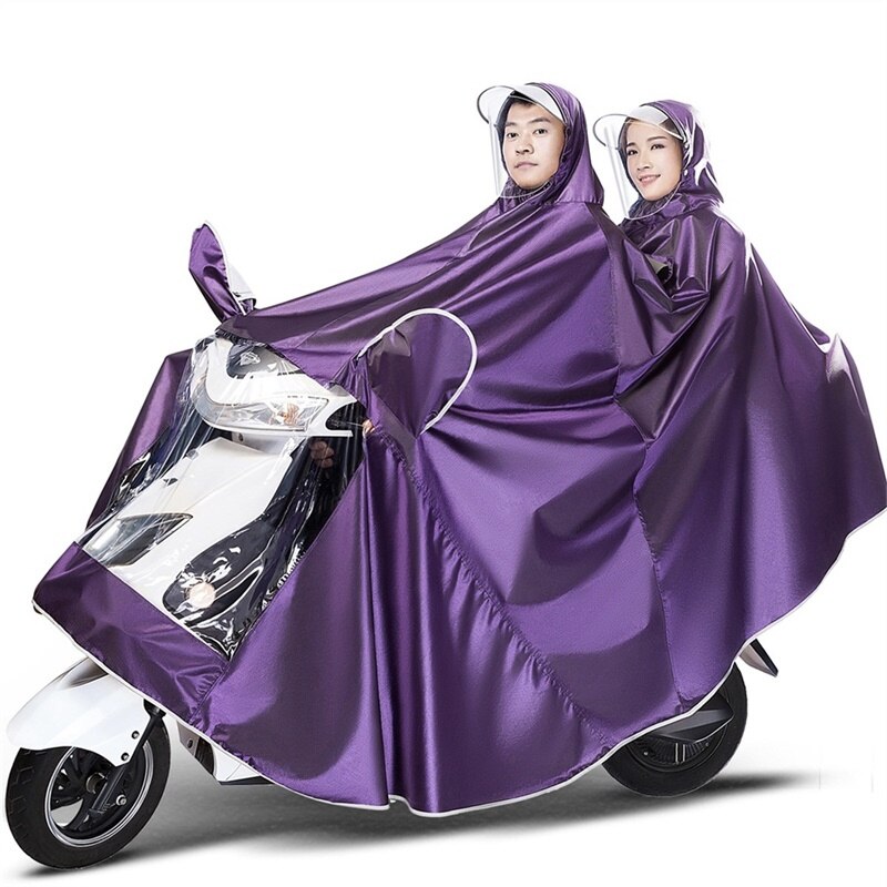 Doppel Motorrad Regenmantel Erwachsene Doppel Hut Poncho Poncho Männer und Frauen Einzigen Reiten Doppelseitige Abdeckung Erhöhen Regenmantel: Q4 / 5XL