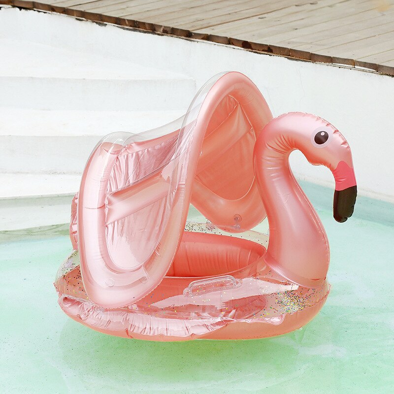 Oppustelig yndig dyr enhjørning flamingo solskin varme flugt solskærm spangly svømning flydende ring børn pool prop: Flamingo