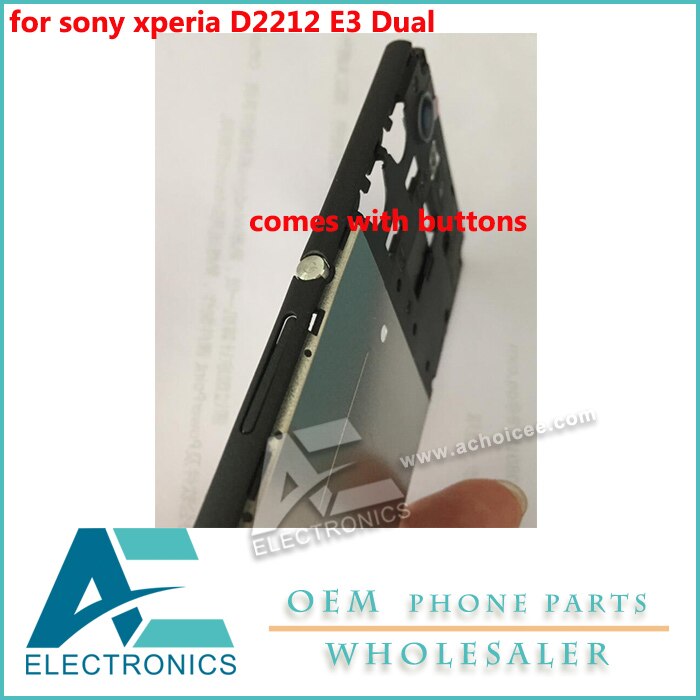 Pour sony xperia D2212 E3 Double Double sim support plateau fente boîtier complet housse couverture arrière cadre lunette Chassic boîtiers accès