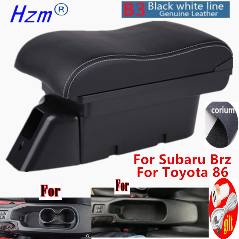 For Toyota 86 Armrest For Subaru Brz Car Armrest Box For Scion Fr-S Frs Gt86 storage box Auto parts Easy install: B3 Real Corium