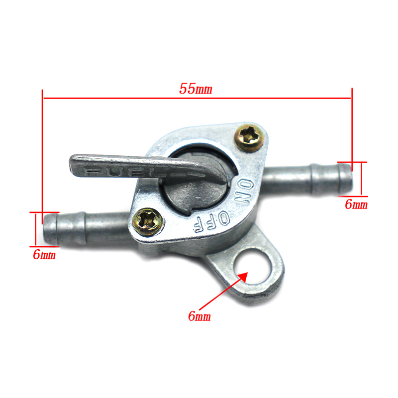 1 pçs da motocicleta scooter de combustível torneira válvula gás gasolina tanque combustível interruptor 6mm para moto mini auto chave anel em fora do motor acessórios: Default Title