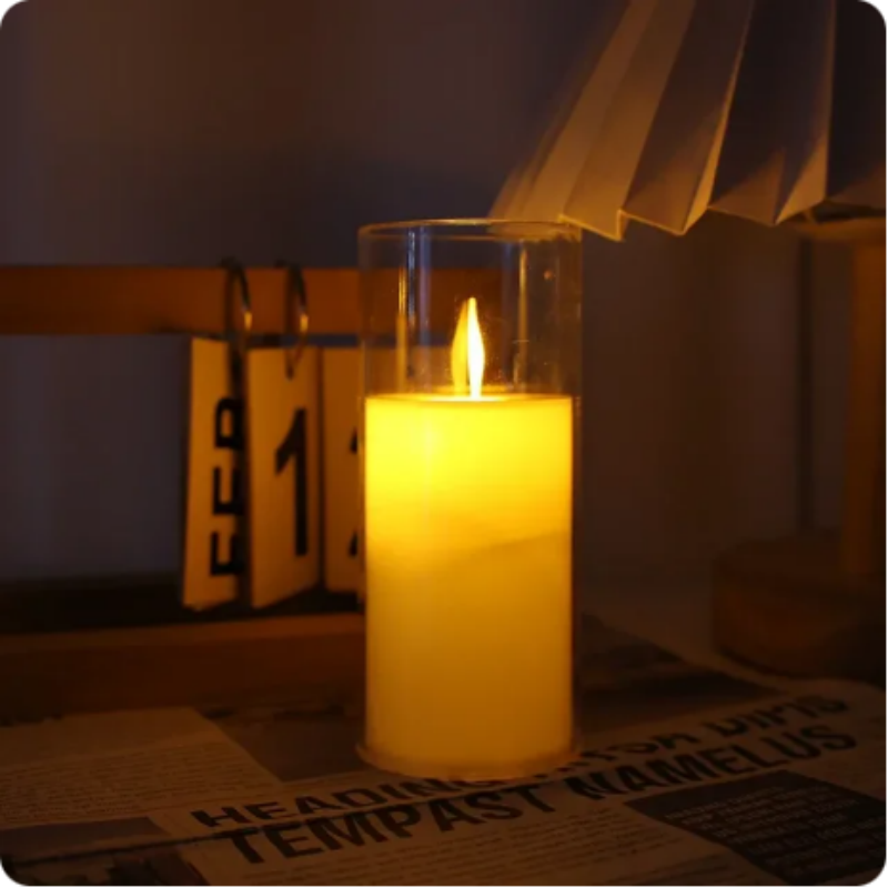 Led Candle Light Rose Pattern Projection Simulation Flameless Candle Lamp For Home Birthday Wedding Party Decoration Christmas: Burgundy
