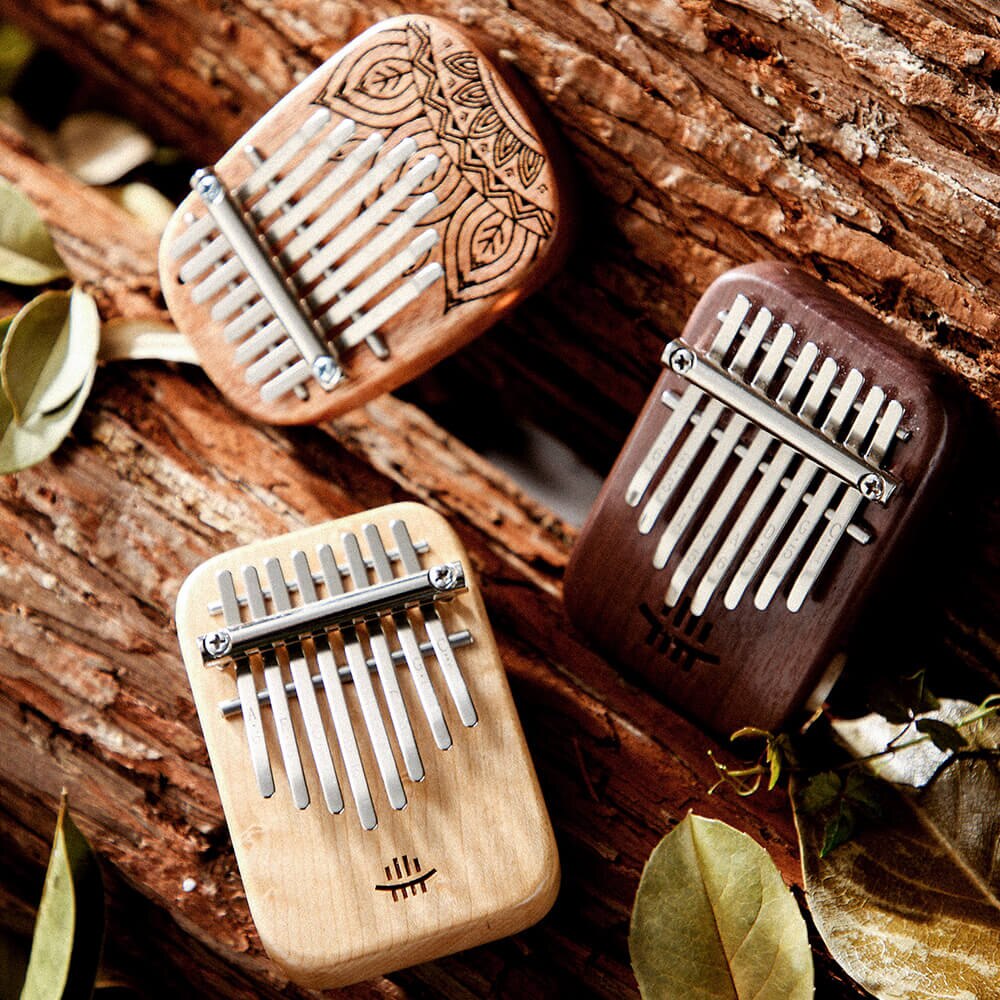 Hluru KM08 mini musical instruments small kalimba maple 8 keys