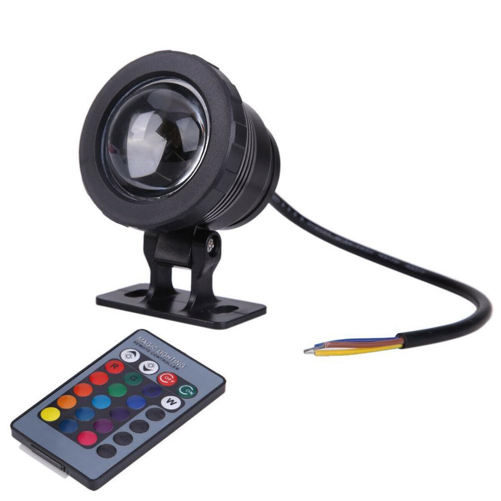 Waterproof RGB LED Flood Light Underwater Fountain Pool Pond Aquarium Spotlight Bulb Lamp Outdoor Garden AC DC 12V 110V 220V 15W: Black / 15W AC DC 12V