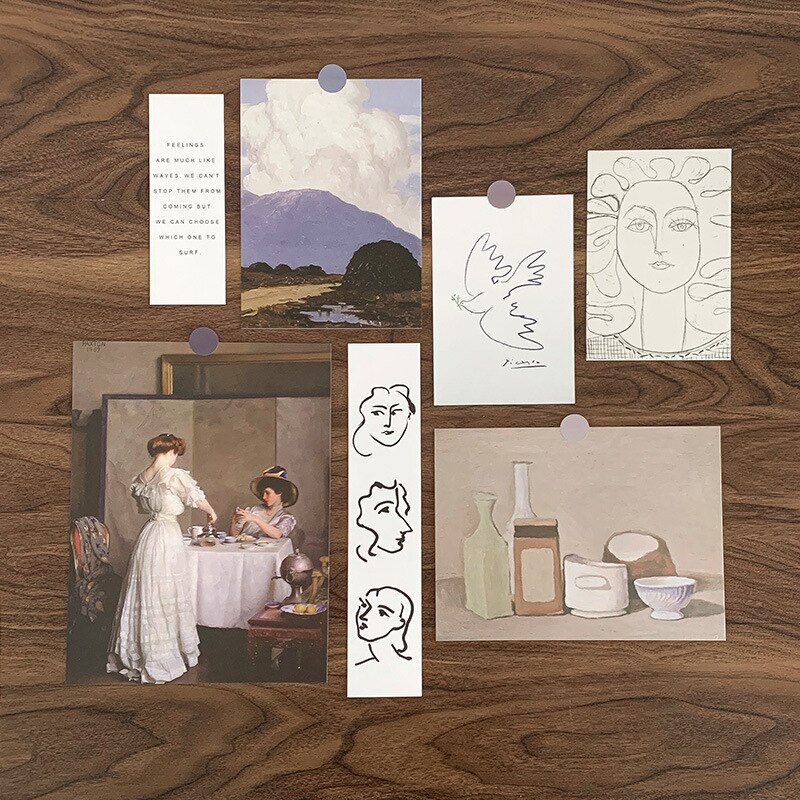 Nordic Eenvoudige Art Postkaart Muur Sticker Fotografie Props Diy Witte Achtergrond Collocatie Kamer Decoratie Kaart Wenskaart: 6