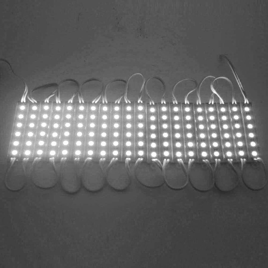 Módulo de luz LED Super brillante SMD 5054, 6LED, cc 12V, módulo de retroiluminación LED impermeable, lámpara de luz frontal de almacén, 20 unids/lote: White