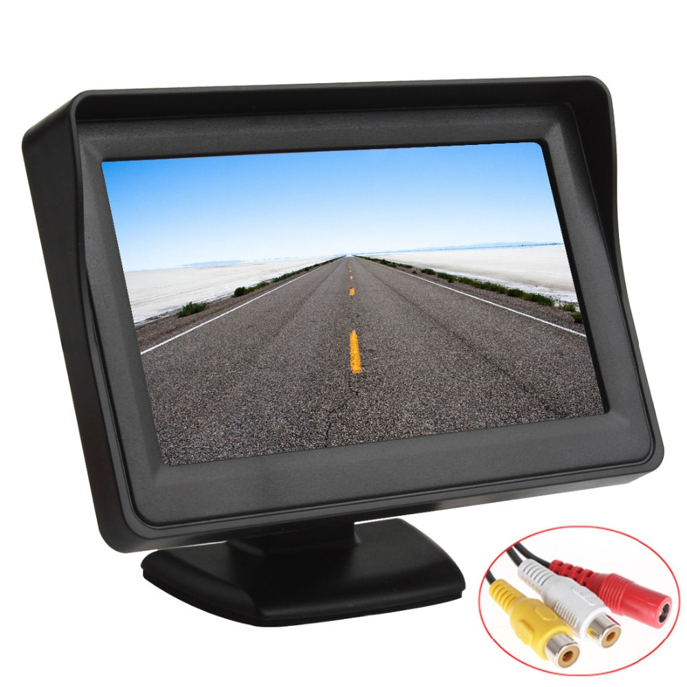 4.3 Inch Tft Lcd-scherm Auto Monitor Auto Omkeren Parking Monitor Met 2 Video-ingang