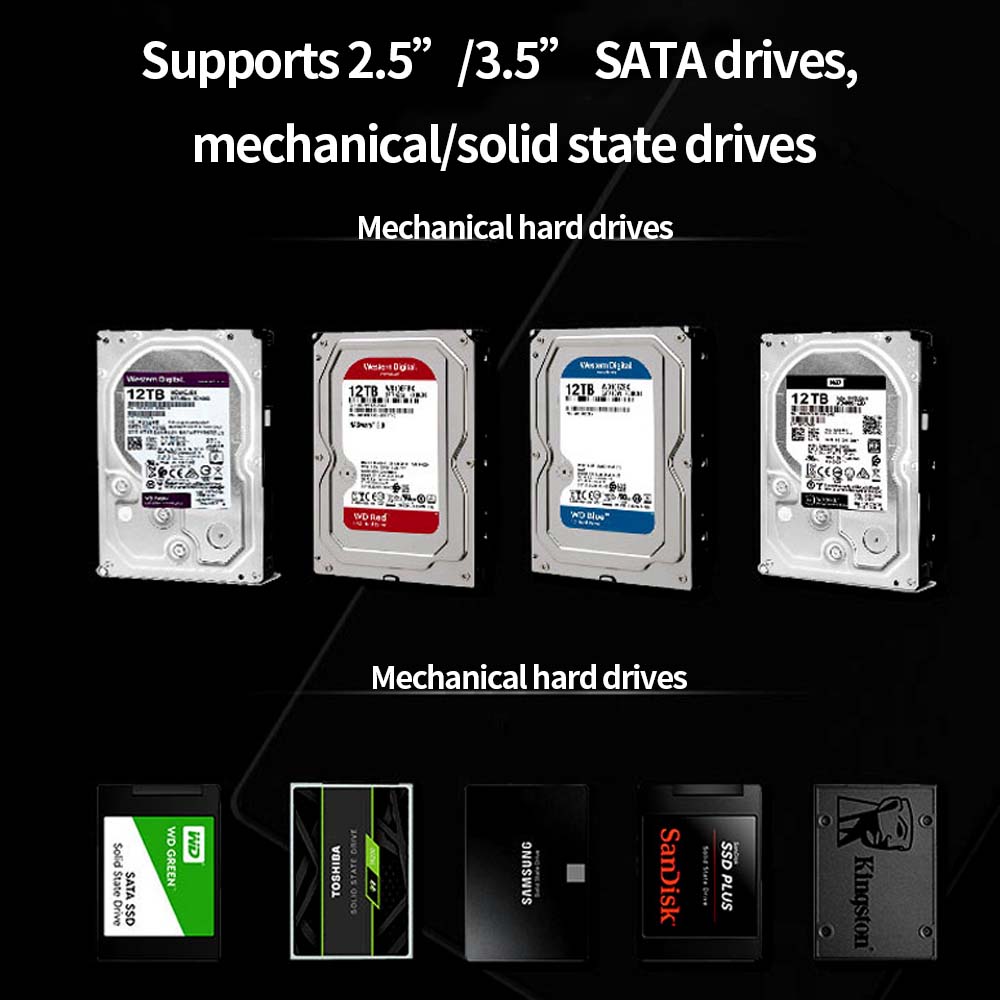 Tishric caixa de disco rígido externo 3.5 hdd ssd sata para usb 3.0 3.1/tipo c 3.5 Polegada caixa de gabinete de disco rígido para computador lapop