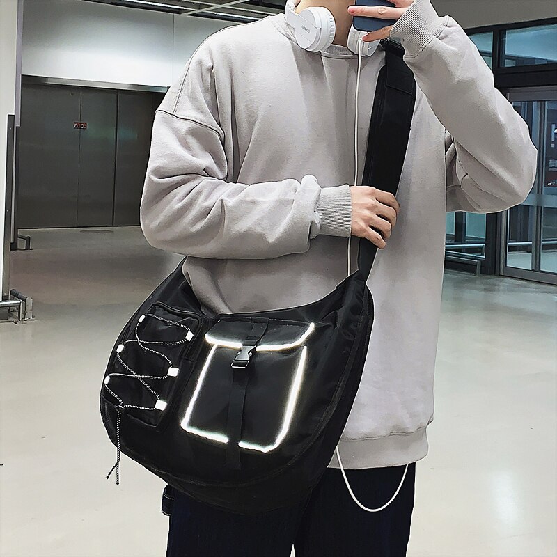 Saco do mensageiro da marca na moda japonesa saco das senhoras saco funcional vento harajuku bolsa de ombro estudante saco de ferramentas saco de esportes luz