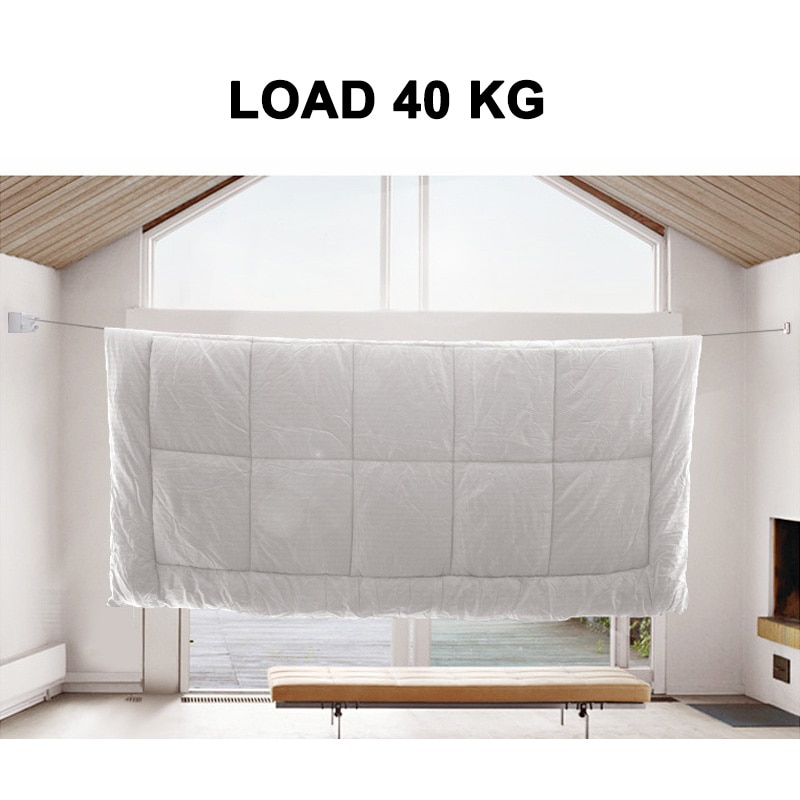 Portable stainless steel telescopic clothesline double line indoor outdoor laundry invisible punch-free wall hanging clothesline