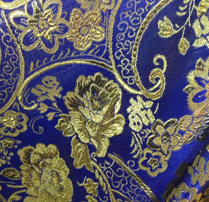 150*50cm Chinese Peony Floral Satin Jacquard Brocade Fabric Costume: MULTI