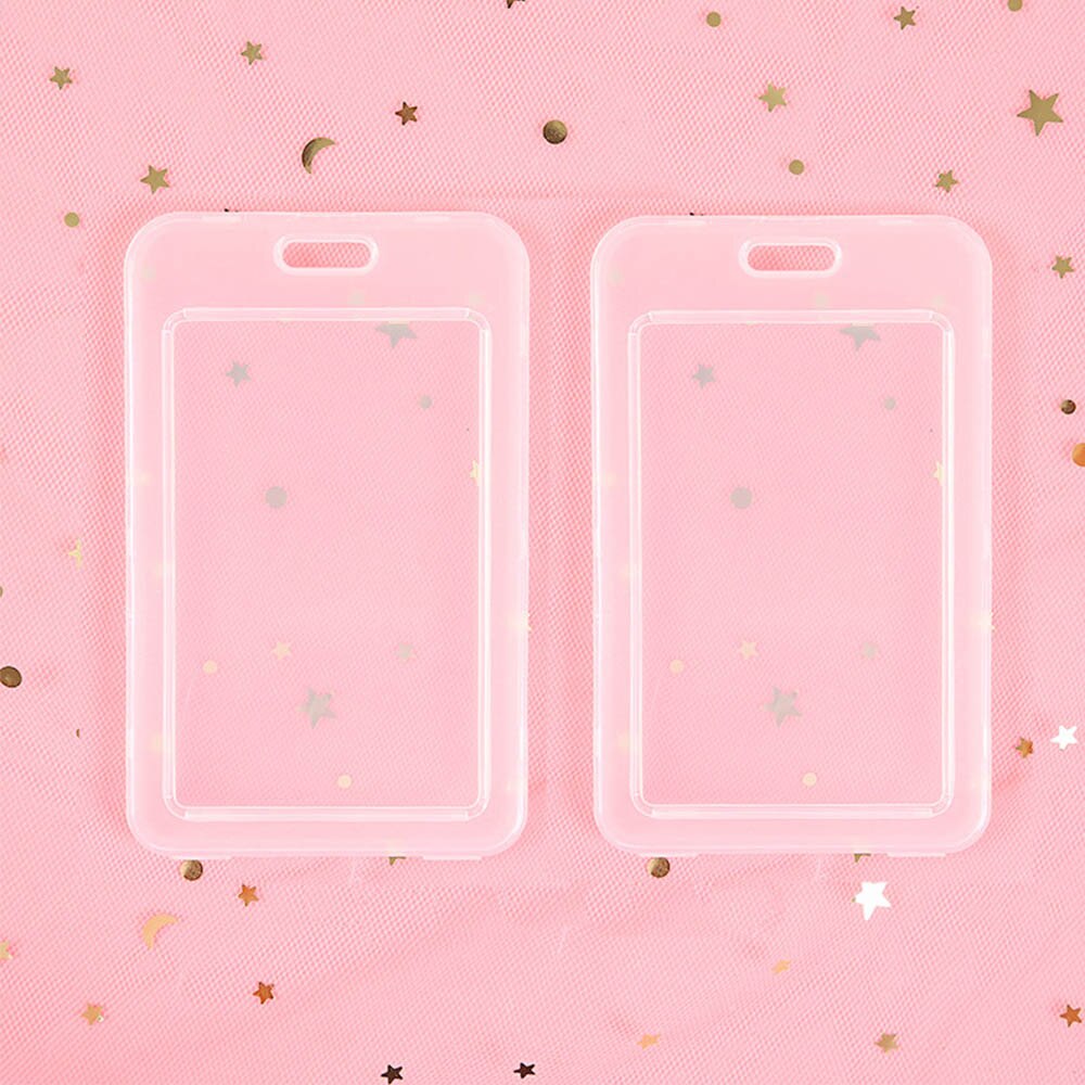 2PC Transparent PVC Bank Bus Credit Card Holder Cover Storage Card&ID Holders Women Men Kid's Protector Cover: Default Title