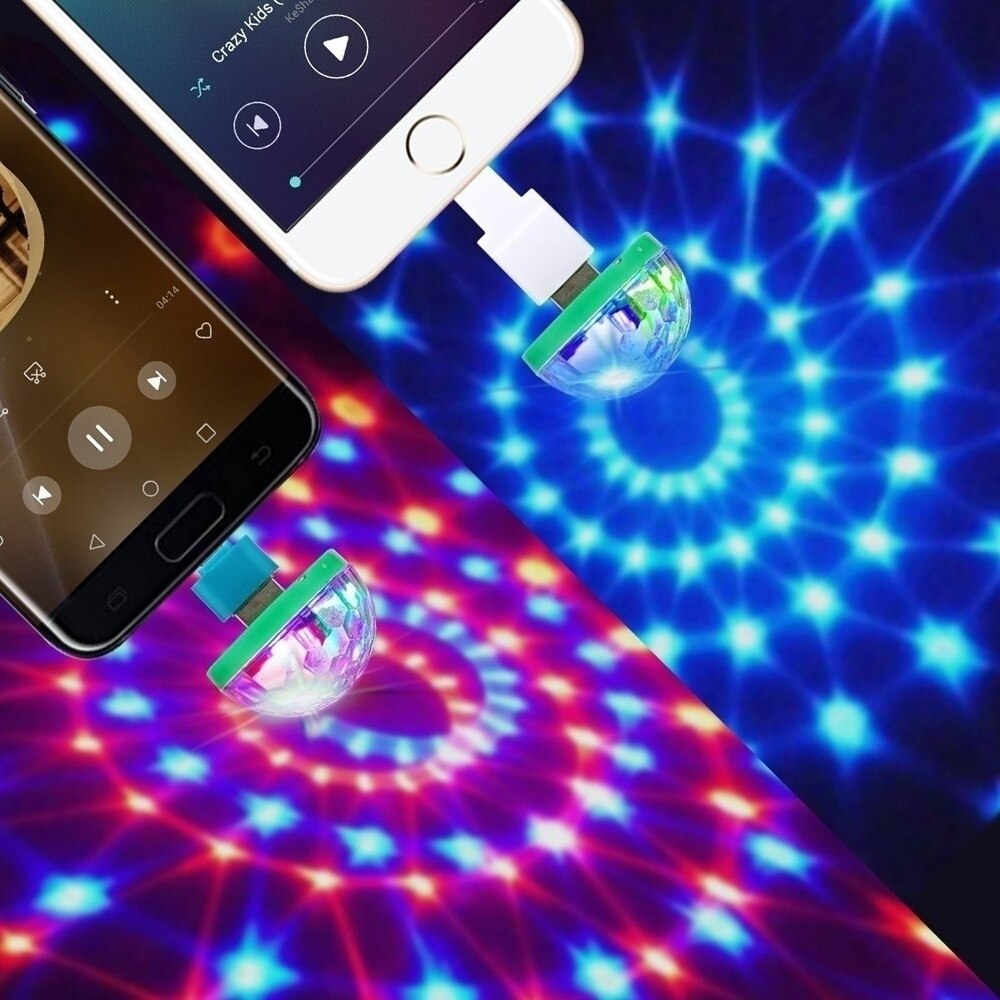 Mini Podium Verlichting Disco Crystal Little Magische Bal Voice Control Auto Sfeer Dj Lichten Usb Mobiele Telefoon Magische Bal: type C
