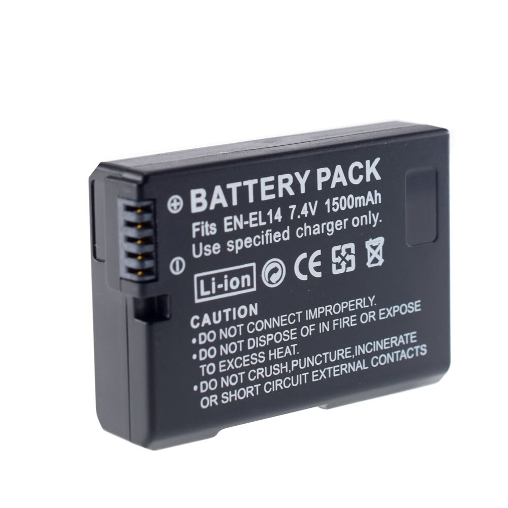 2x EN-EL14 EL14 Camera Battery For Nikon D5200 D3100 D3200 D5100 P7000 P7100 MH-24 D3500 D3300