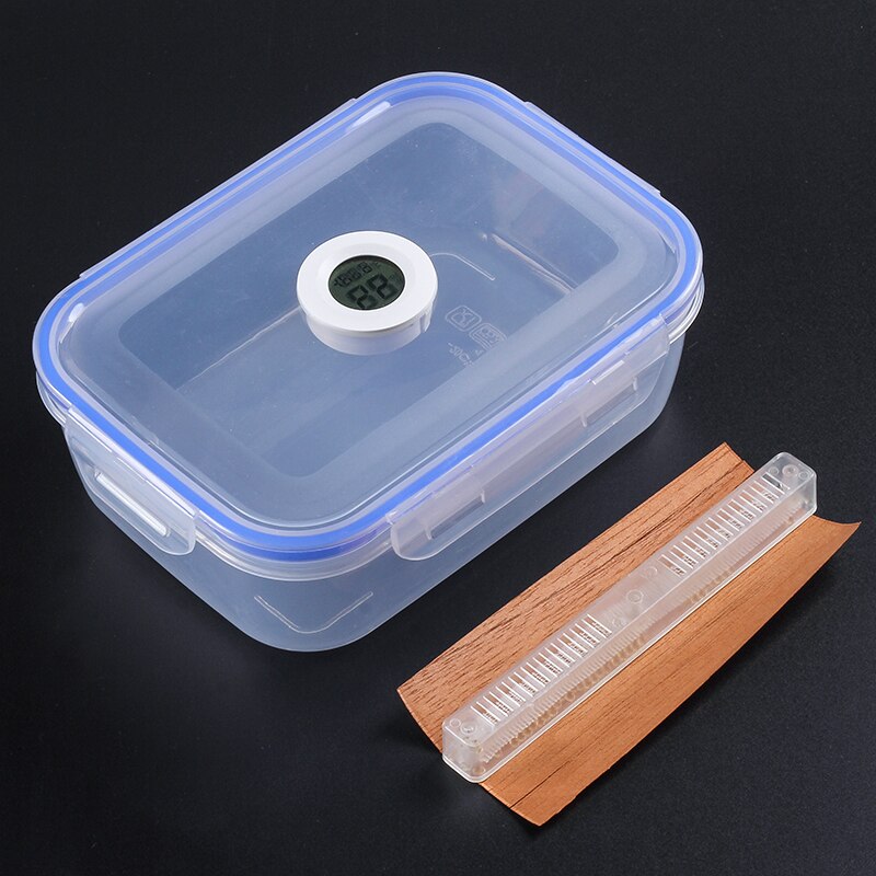 Barattolo trasparente dell'umidificatore della scatola di sigaro dei PP del commestibile per l'igrometro integrato della caramella del tabacco del sigaro con il legno di cedro dell'umidificatore del sigaro: Default Title