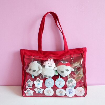 Ita Bag girls lolita Style lovely handbag kawaii clear bag Schoolbags For Teenage Girls Candy Sweet itabag Shoulder bags H252: red