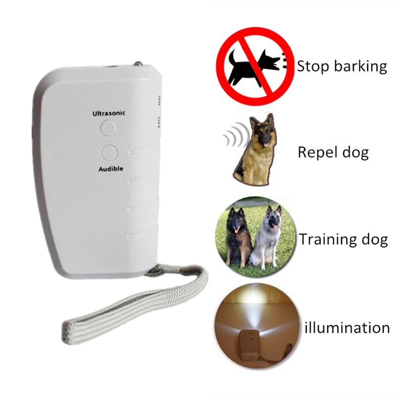 Multifunctional Ultrasonic Dog Repeller Trainer Electronic Dog Repellent with LED Light Anti Barking Dog Training Equipment