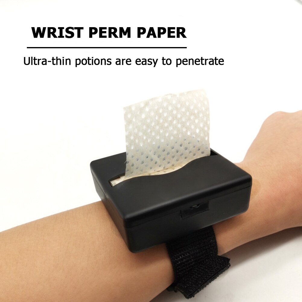 Portable Wristband Style Perm Paper Box for Salon Hair Perming Dressing Kit with 180 Sheets Curling Tissue Hair Curler Tools