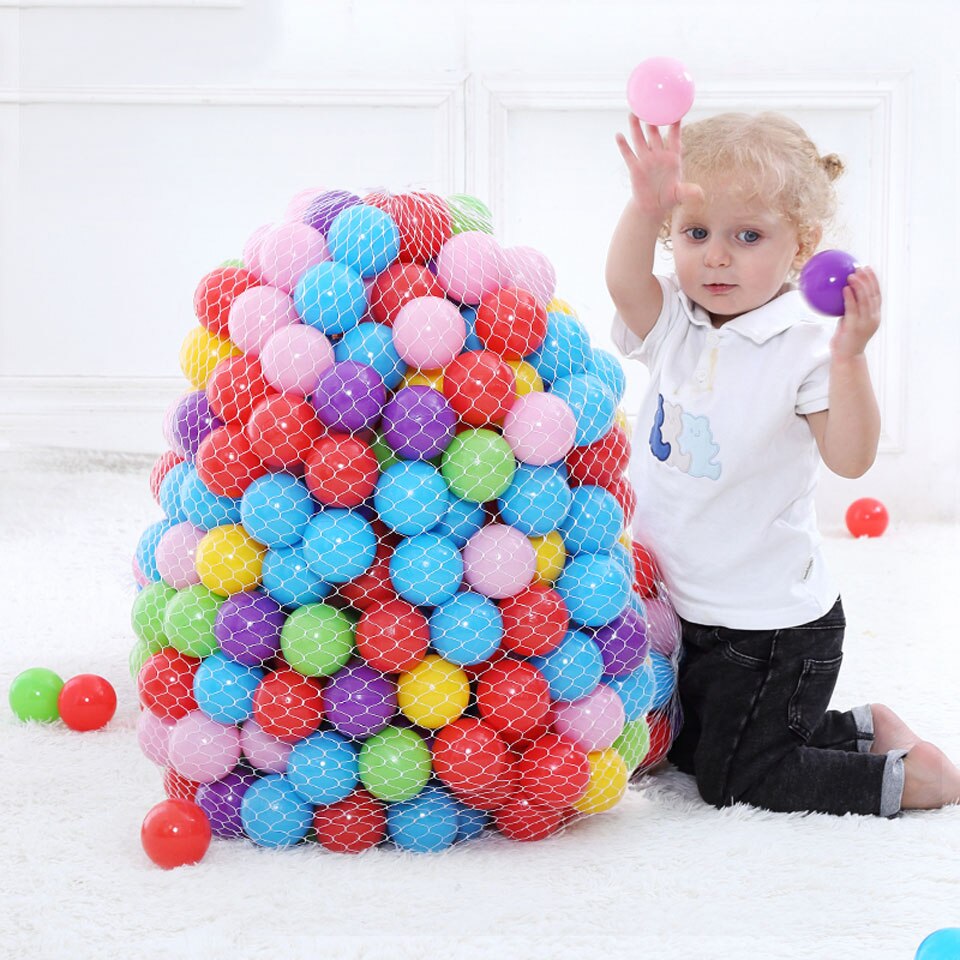 200 Pcs Kids Toy Balls Colorful Ocean Ball Soft Plastic Eco-Friendly Water Pool Ocean Wave Ball Pit Toys for Baby Dia 5.5cm