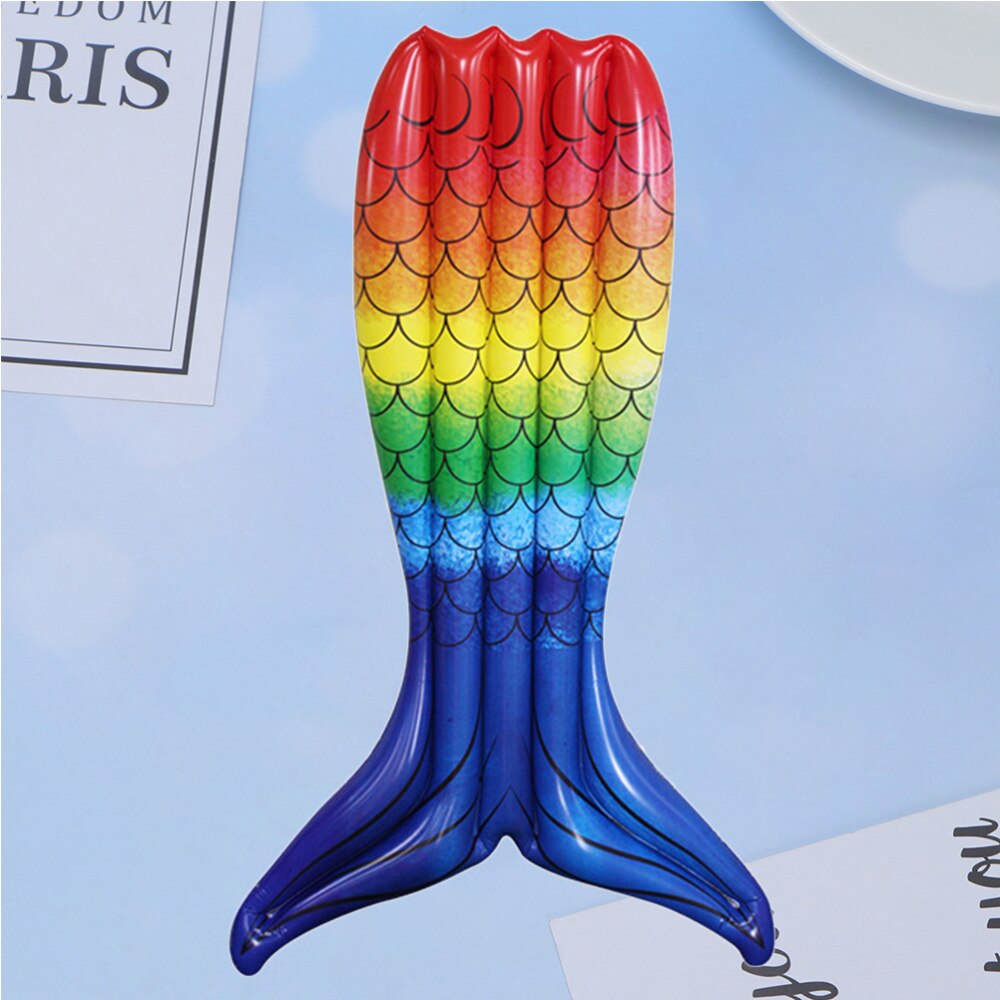 1pc flytende seng svømming flytematte oppblåsbar skjønnhet fisk hale flytende seng svømme verktøy rekvisita (assortert farge）