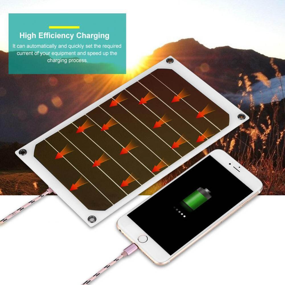 Bærbar 10w ip64 vandtæt solpanel mobil strømoplader 5v usb kraftig opladning clh@ 8