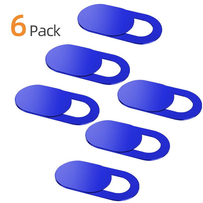 !ACCEZZ 6Pcs Macro Lens For Phone Portable Camera Cover Shutter Magnet Slider For Web Laptop PC Plastic Cover Lens On The Phone: 6PC Blue