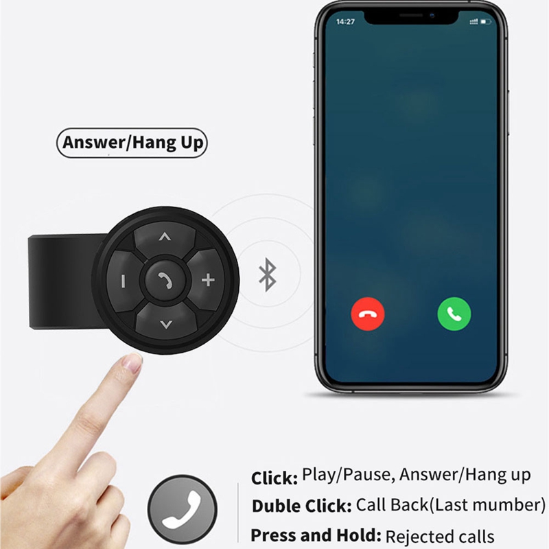 Robot Wireless Bluetooth Remote Button Universal Motorcycle/Bike Handlebar Media Controller Car Steering Wheel Control