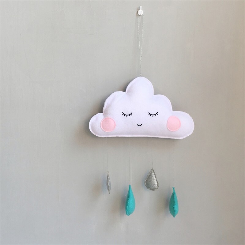 Colgante de gota de agua de nube de fieltro de viento nórdico , tienda de decoración para habitación de niños, accesorio de fotografía, colgante de pared