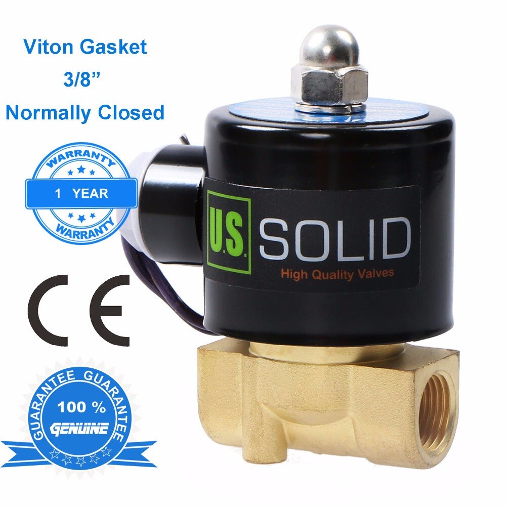 AMERIKAANSE Solid 3/8 ", 1/4", 1/8 "Messing Elektrische Magneetventiel 24 V 12 V DC 24 V 110 V 220 V AC, normaal Gesloten, Water Lucht Olie
