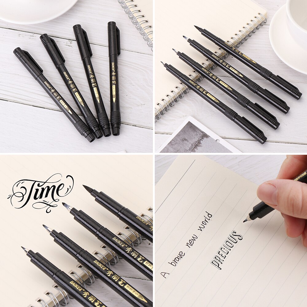 Kalligrafi pen hånd bogstaver penselpenne markører til skrivning tegning signatur sort blæk penne kunstmarkør papirvarer
