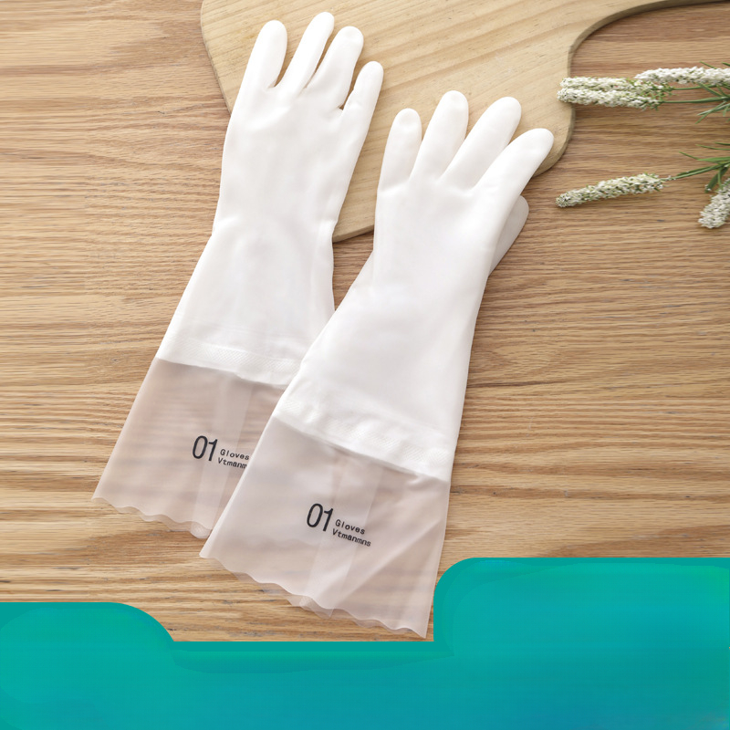 Waterproof Housework Cleaning Gloves Kitchen Cleaning Latex Laundry Dishwashing Gloves Wear Resistant Rubber Gloves: L / Yellow