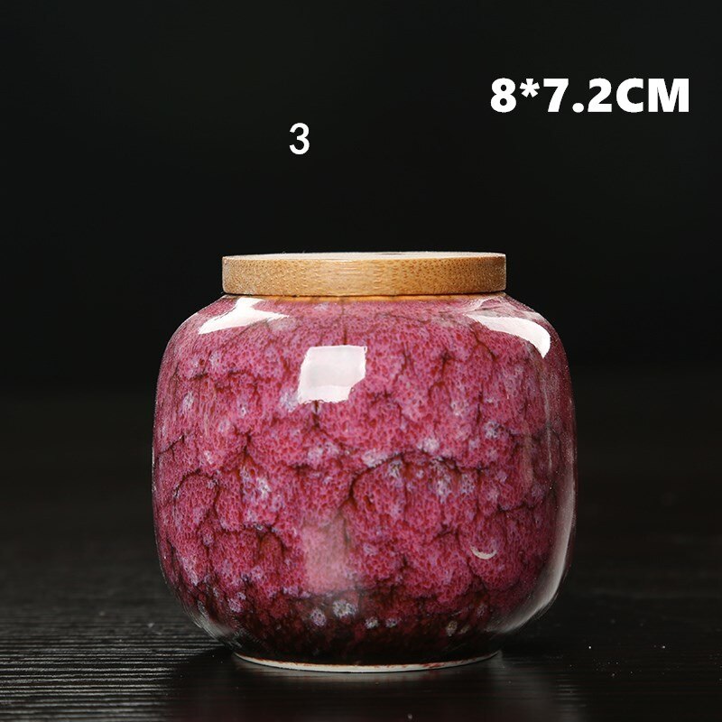 650ml Sealed Ceramic Porcelain Tea Caddy Teaware Pot Kiln To Tea Pot Household Storage Container Tea Container Ceramic Container: S PINK