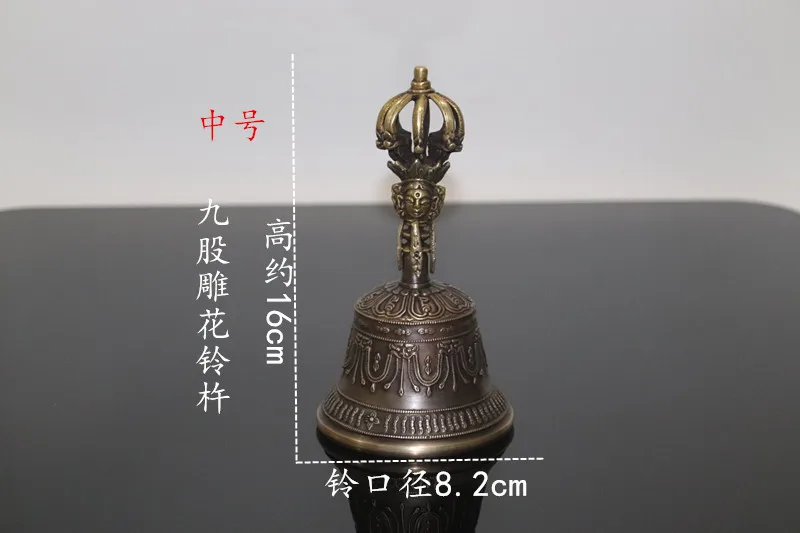 Nepal Tibetaanse Klokken Klinken Handgemaakte Koperen Vajra Bel En Stamper Meditatie Tool Geluid Genezend Instrument Boeddhist Levert: Light Grey