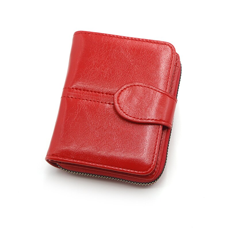 Purdored-porta-cartões de couro pu feminino/masculino com zíper, estojo para cartões de visita, bolsa para moedas, 1 peça: red