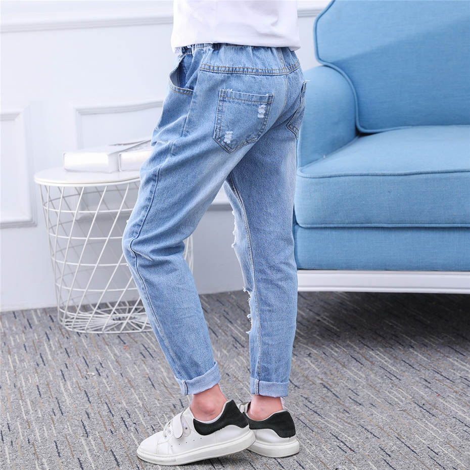 Jean déchiré à trous pour garçons, vêtement de printemps-automne, décontracté Style, pour enfants de 6, 8, 10, 12 et 14