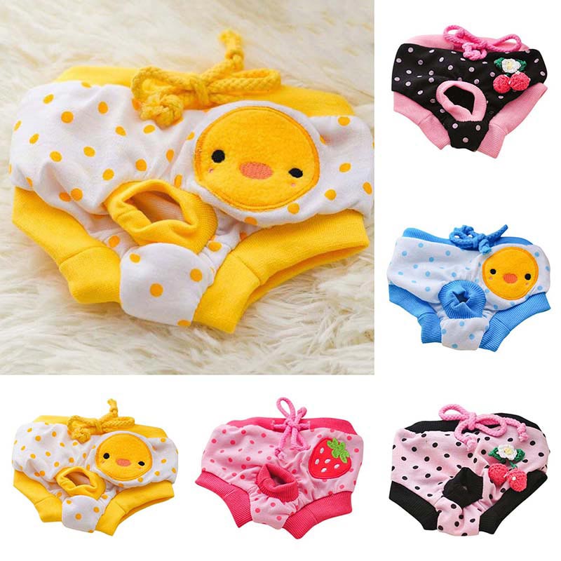 Colorful Puppy Pet Dog Cotton Print Cozy Sanitary Physiological Pants Pet Underwear