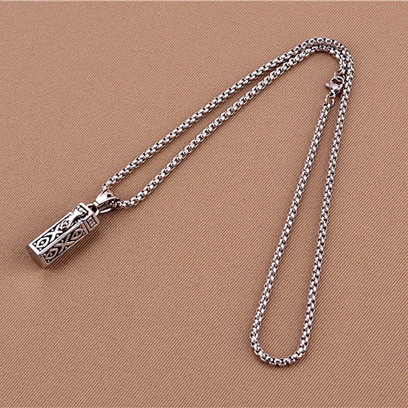 Titanium Vintage Ash Box Hanger Sieraden Huisdier Urn Crematie Gedenkteken Aandenken Te Openen In As Houder Capsule Ketting