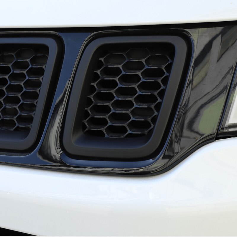 7Pcs Auto Grille Cover Grill Ring Inserts Frame Versieringen Kit Voor Jeep Compass (mat Zwart)
