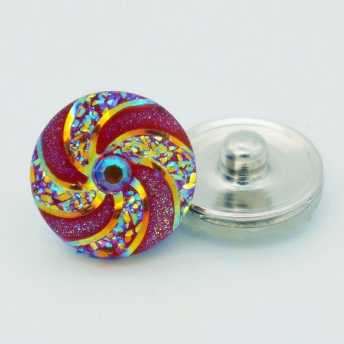 beauty 10pcs mixed Round Resin gloss Rotated style 18MM snap buttons fit snap bracelet snap jewelry NS1003