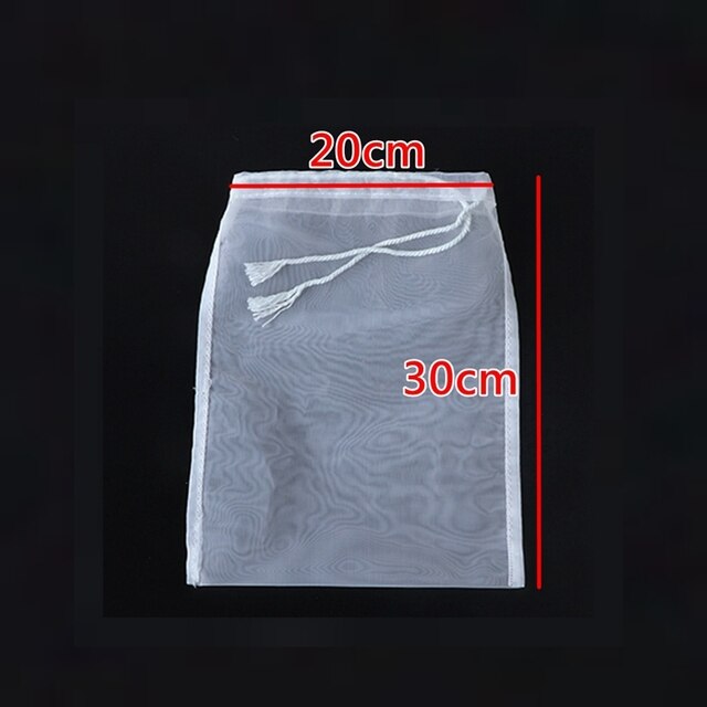 Filterzakken van voedselveilig nylon met 100/200/300 mazen, geschikt voor het filteren van thee, bier, melk, koffie en olie. geschikt voor keukenfilters.: 2030cm / 100 mesh 150 micron