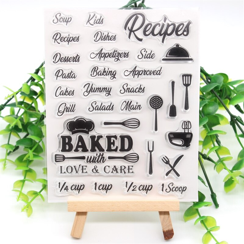 ZFPARTY Recipes Transparent Clear Silicone Stamps ... – Grandado