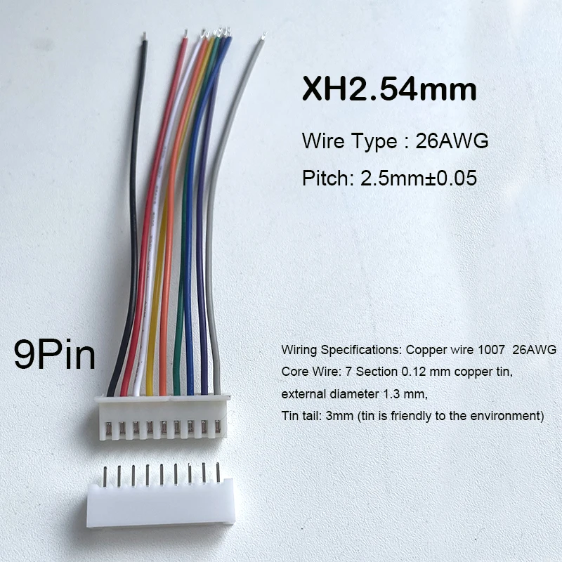 10 zestawów JST XH2.54 XH 2.54mm złącze kabla 2 3 4 5 6 7 8 9 10 PIN gniazdo wtykowe męskie i żeńskie: Pomarańczowy / 5-9 Sztuk