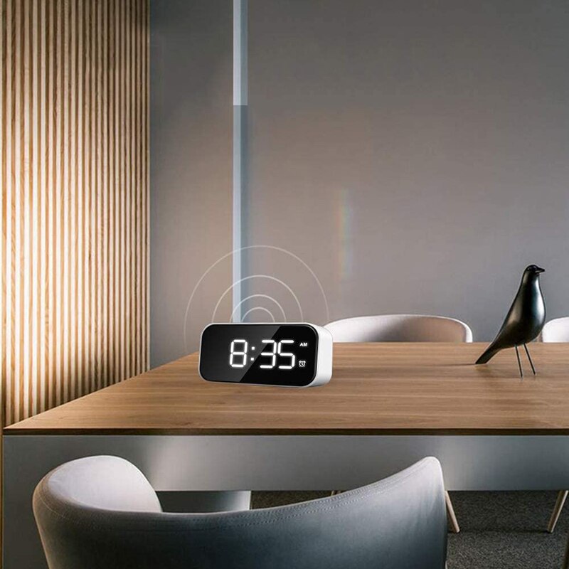 LED Alarm Clock with Simple Operation Easy Snooze Adjustable Alarm Volume USB Charger 12/24 Hours Digital