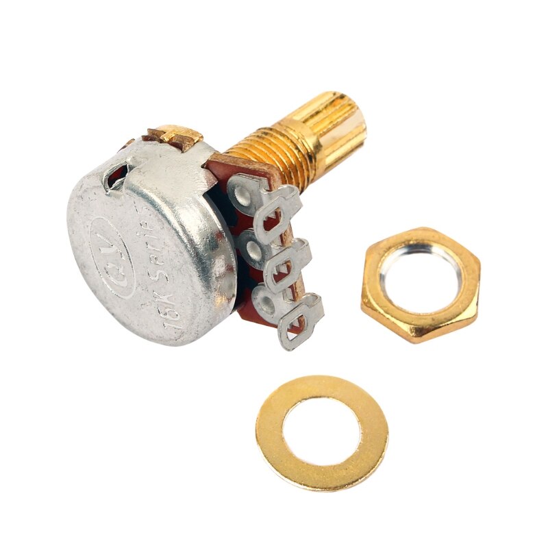 5Pcs B500k Potentiometer Splined Pot Electric Guitar Bass Effect Amp Tone Volume Parts
