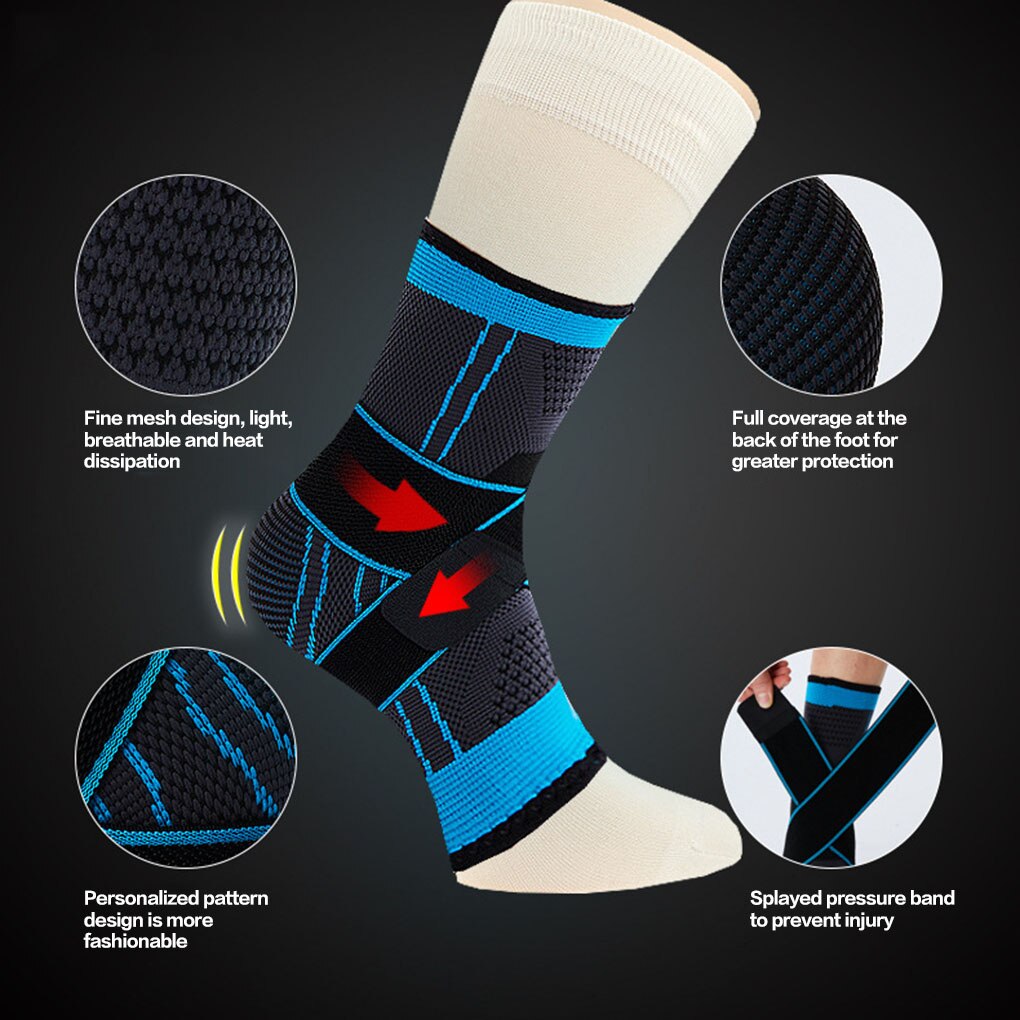 1 Pcs Fitness Ankle Brace Comfort Breathable Sports Compression Straps Elastic 3D Weave Ankle Support Bandage Foot Protecter