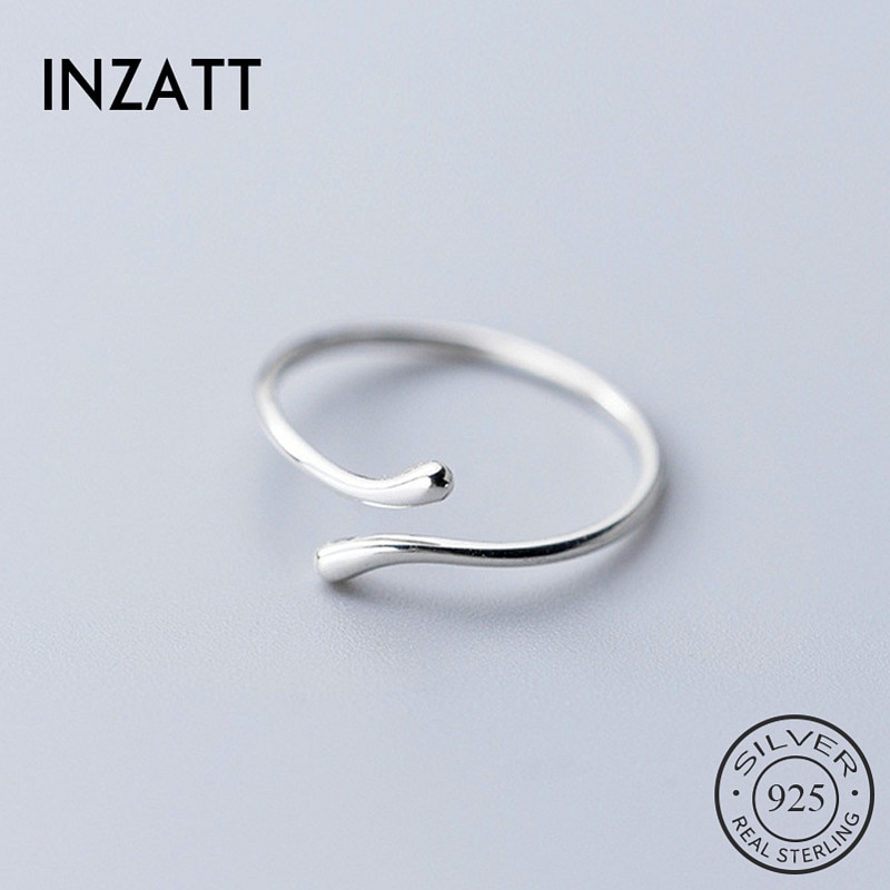 INZATT anillo ajustable de plata geométrica de ley 925% Real para la de las mujeres de joyería fina minimalista accesorios Punk